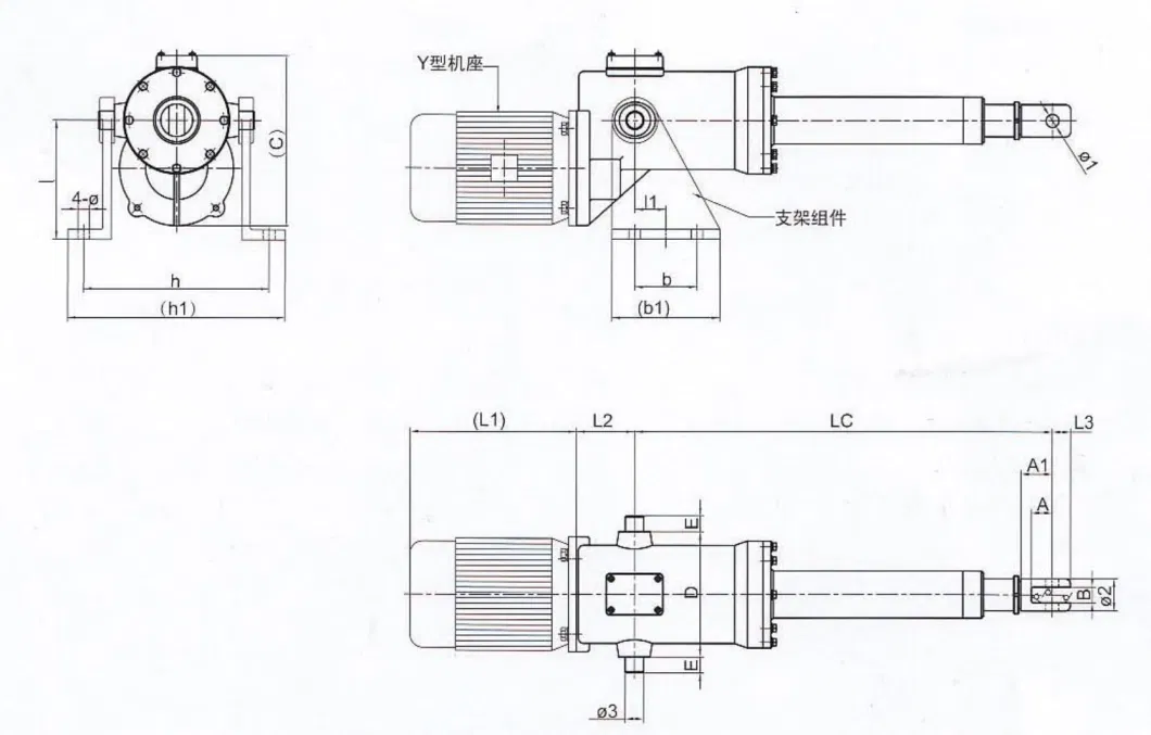 5000n Electric Linear Actuator, Push Rod