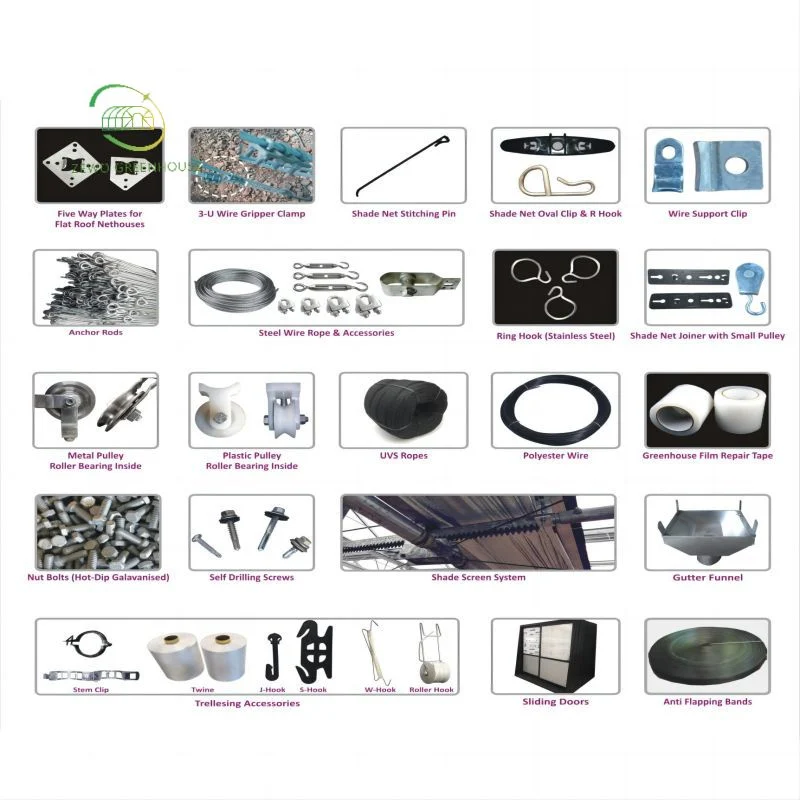 Commercial Multispan Grow Tent Tunnel Solar Plastic Greenhouse Agriculture Accessories